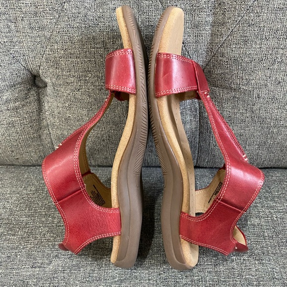 Taos The Show Red Leather Sandals Women Size 10 - Picture 7 of 10